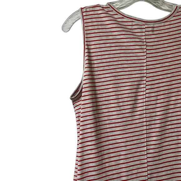 Ellen Weaver Red Striped Embroidered Tank Dress Sz M (2569) - Picture 7 of 7